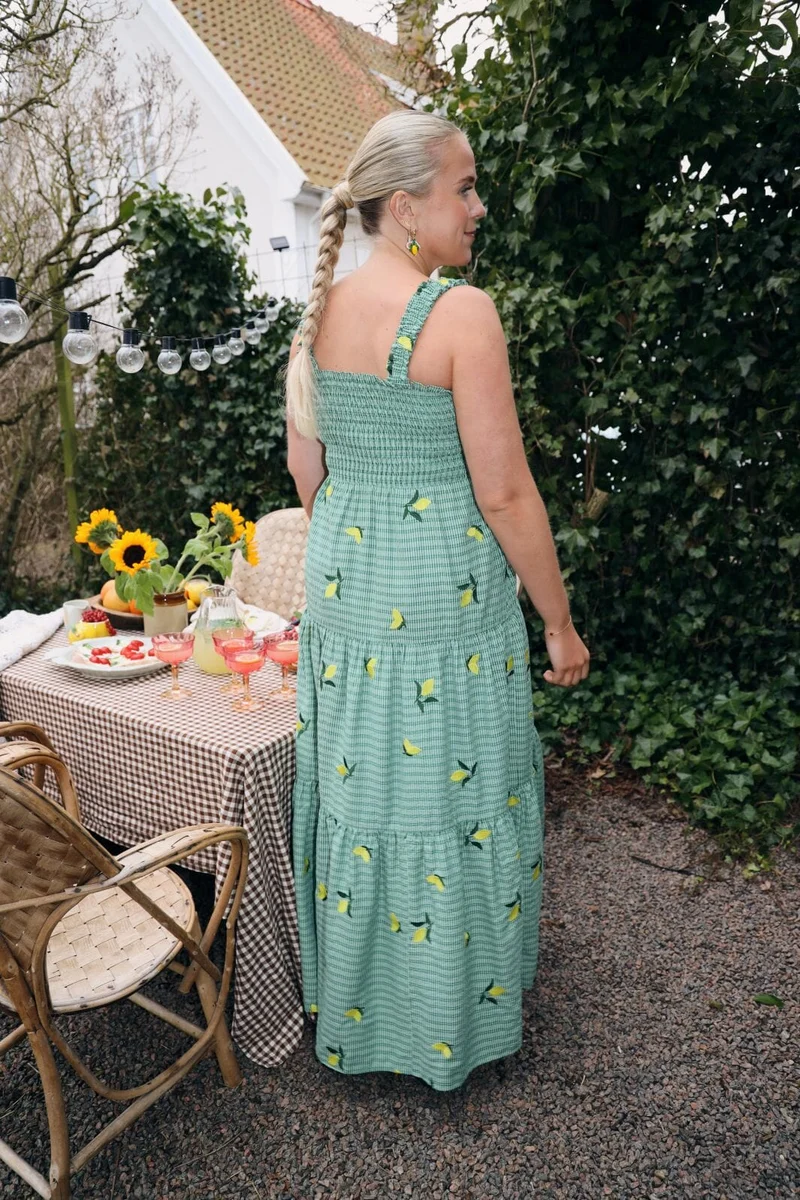 Molly&My x Caroline Dan - Cheerful Dress - Lemon Emb.fabric