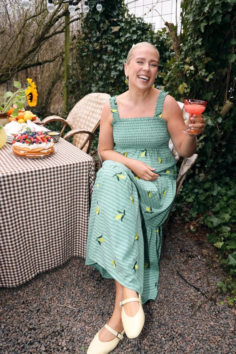Molly&My x Caroline Dan - Cheerful Dress - Lemon Emb.fabric