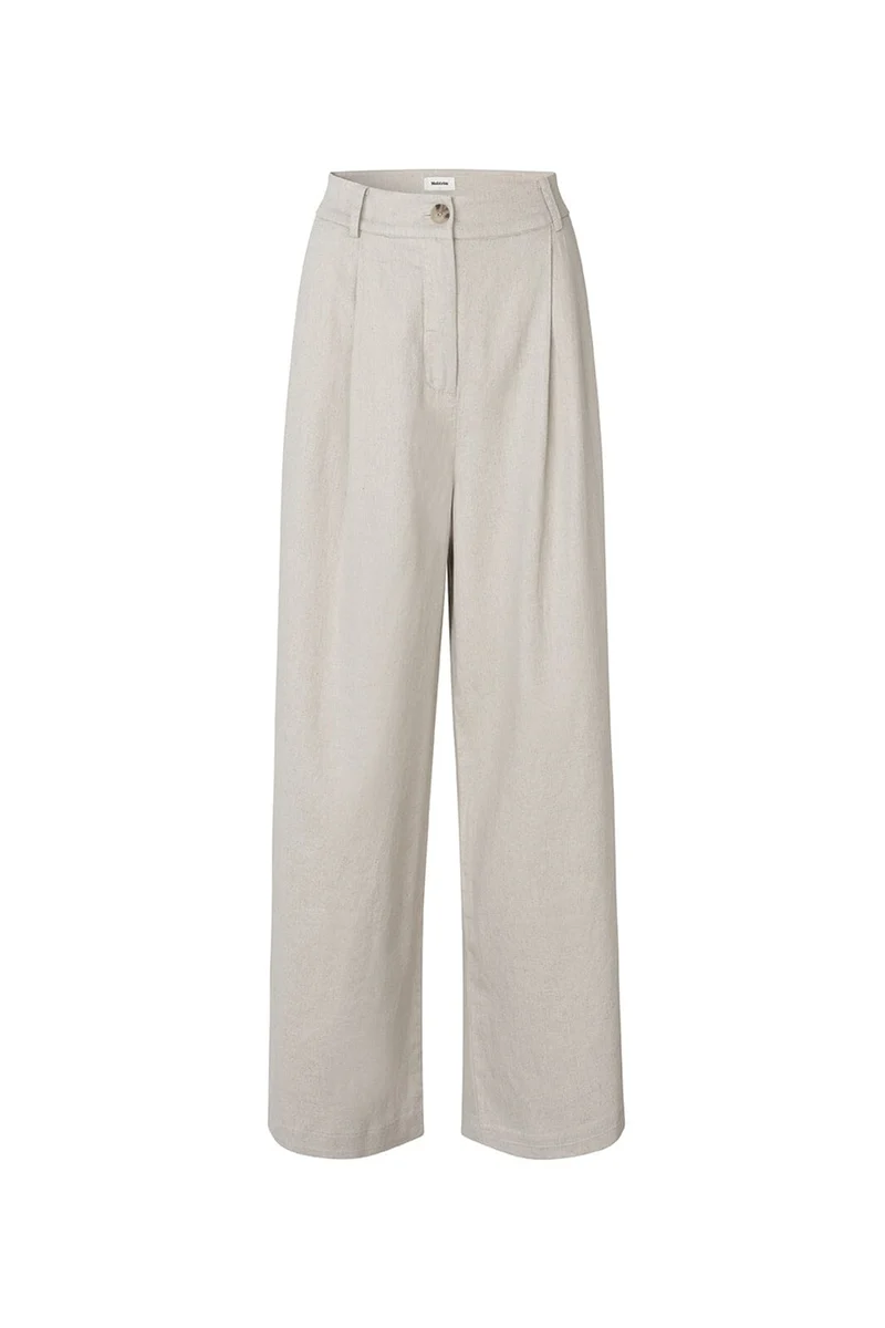 Modström - Galemd Linen Wide Pants 59141 - 105 - Beige Melange