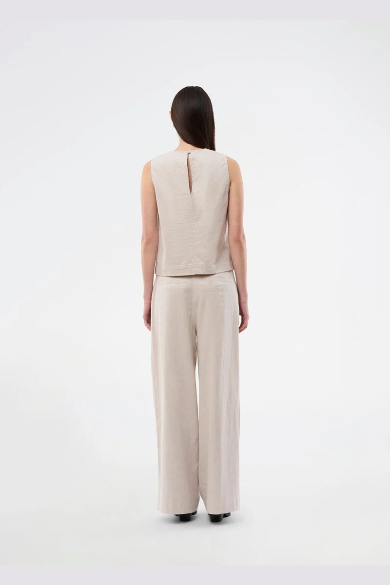 Modström - Galemd Linen Wide Pants 59141 - 105 - Beige Melange