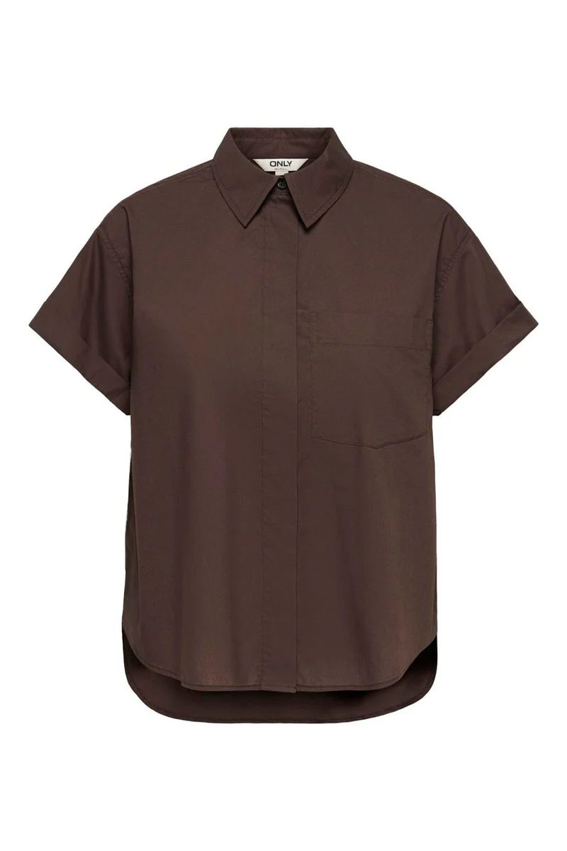 Only - Onlkeri S/S Fold Shirt - 5118366 Coffee Bean