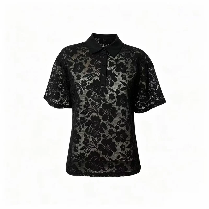 Dear Molly - Broderi Polo Shirt - Black