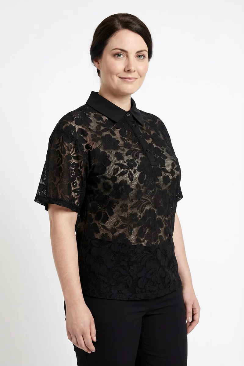 Dear Molly - Broderi Polo Shirt - Black
