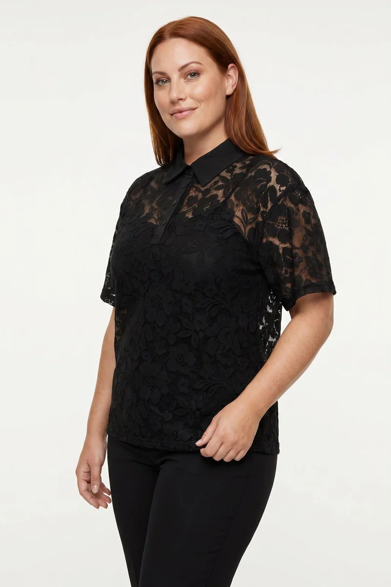 Dear Molly - Broderi Polo Shirt - Black