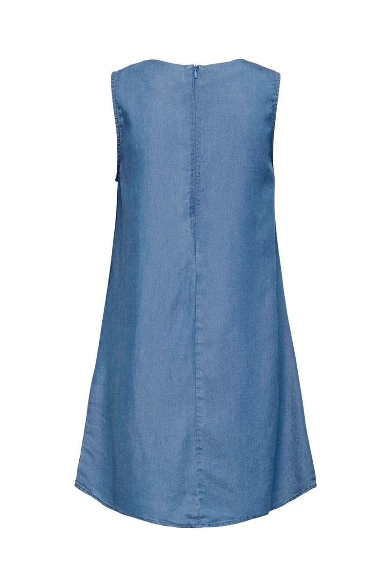 Only - Onlcharis Life Sl Short Dress Cc - 4910754 Medium Blue Denim