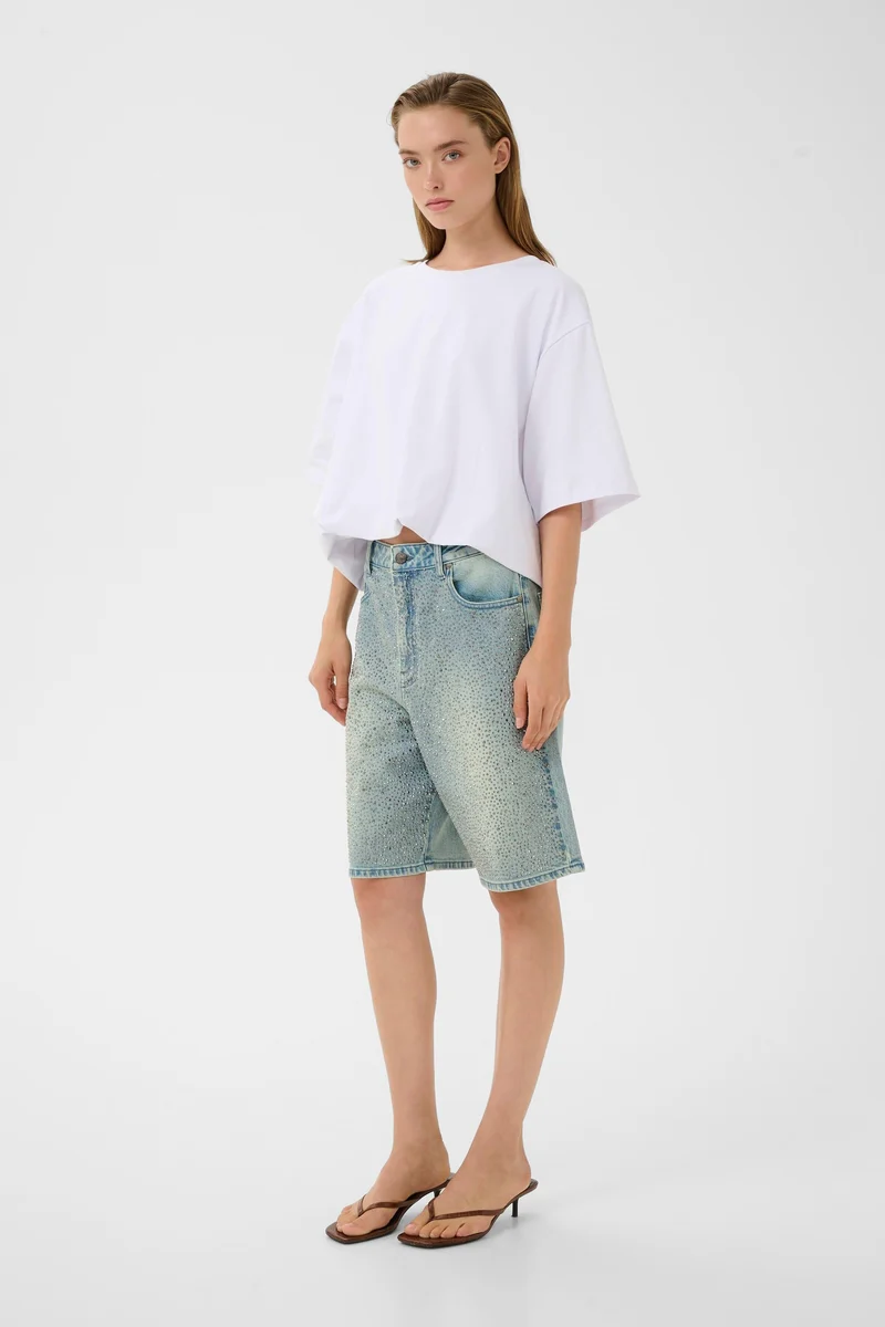 Gestuz - Gzzorah Long Shorts 10911177 - 104609 - Mid Blue Washed