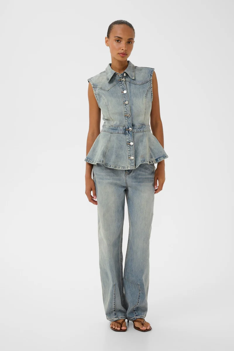 Gestuz - Gznoma Sl Shirt 10911187 - 109408 - Vintage Mid Blue Wash