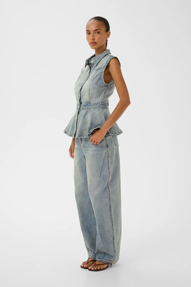 Gestuz - Gznoma Sl Shirt 10911187 - 109408 - Vintage Mid Blue Wash