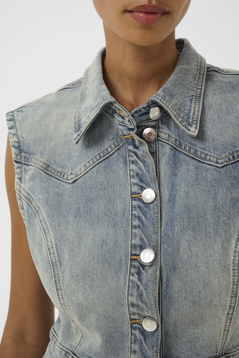 Gestuz - Gznoma Sl Shirt 10911187 - 109408 - Vintage Mid Blue Wash