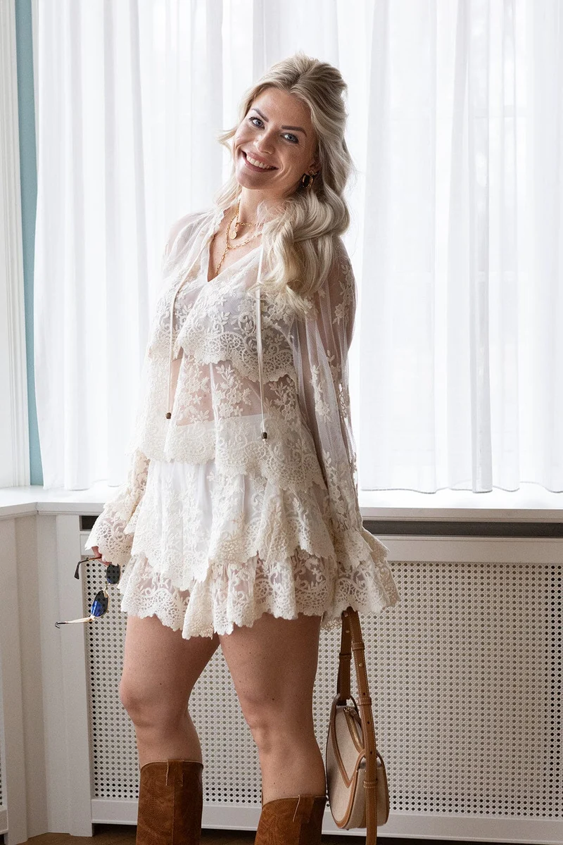Molly&My x Melanie Due - Rikke V Lace Skorts 170072 - 122 - Creme