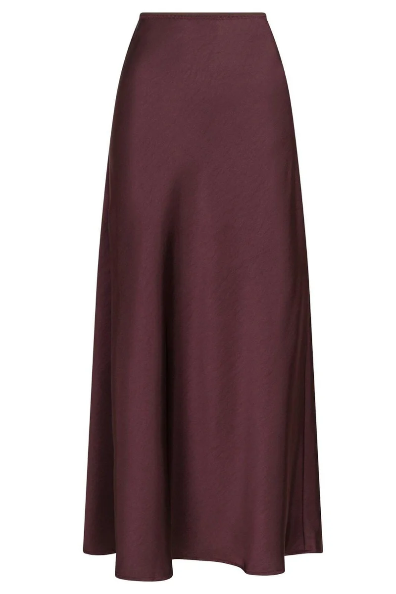 Neo Noir - Vicky Heavy Sateen Skirt 159588 - Burgundy