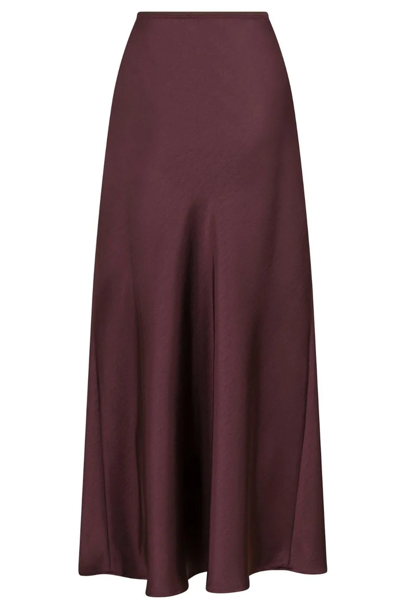 Neo Noir - Vicky Heavy Sateen Skirt 159588 - Burgundy
