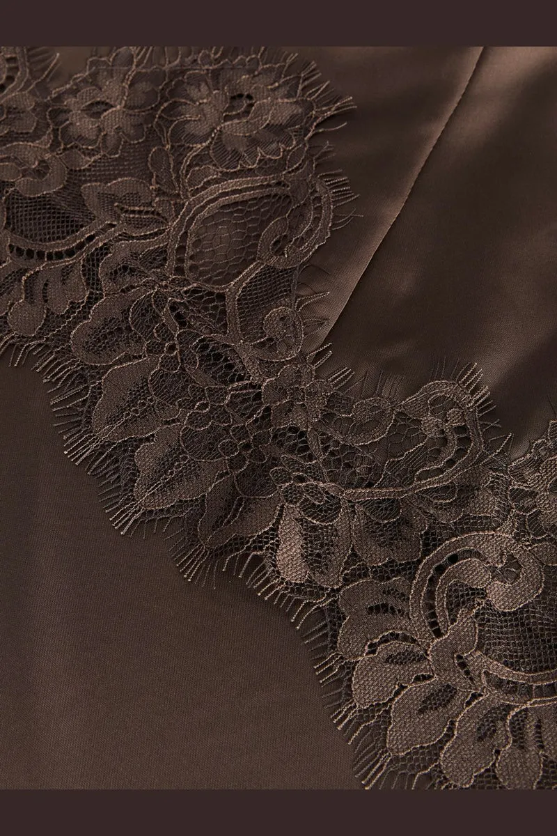 Jjxx - Jxvima Satin Sl Lace Mix Dress Ln - 5130794 Demitasse