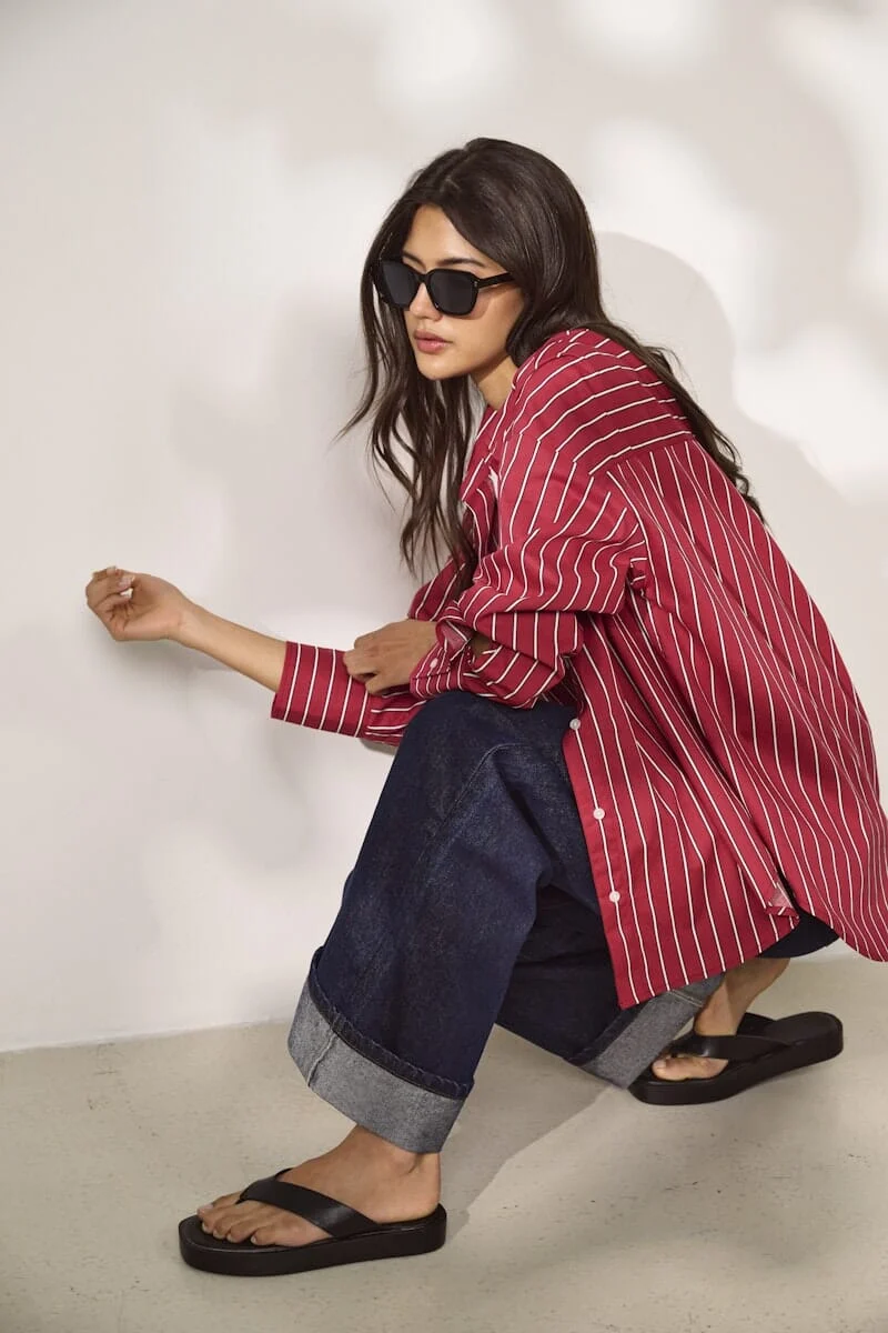 Only - Onloregon Nano Ls Shirt - 5116351 Deep Claret White