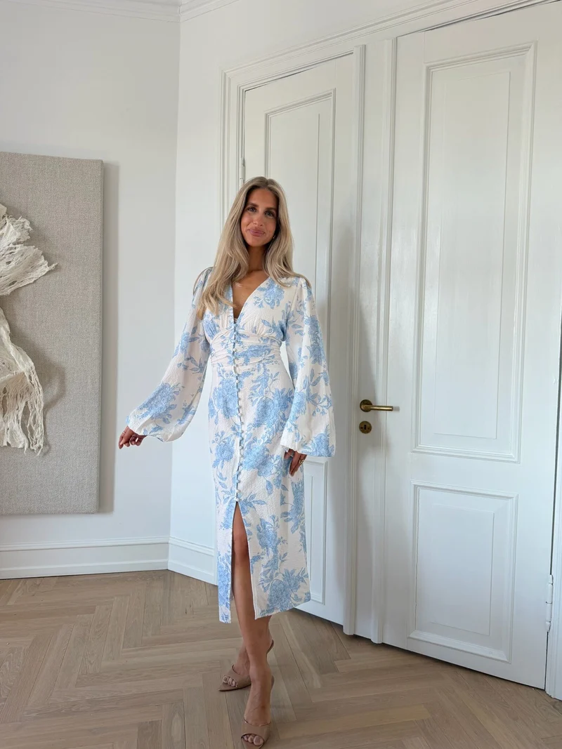 BYIC x Molly&My - Adaic Long Dress A23983 - Blue Toile Print
