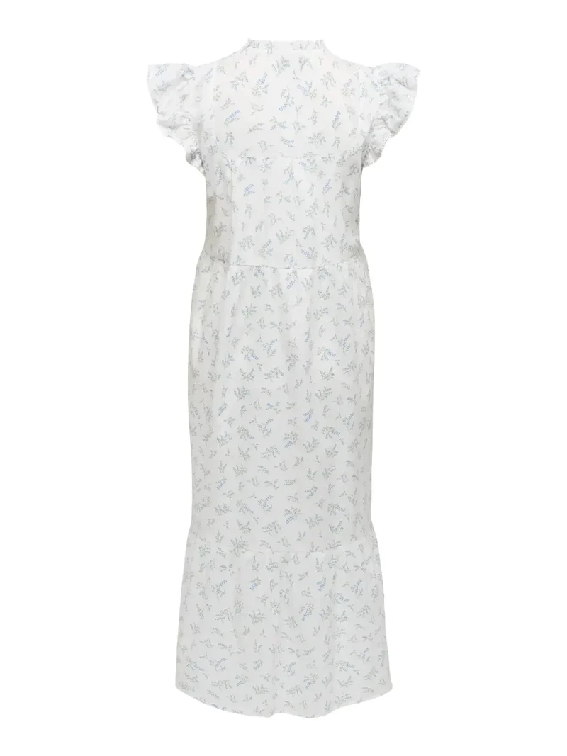 Only - Onltea-Idris S/L Frill Tape Dress - 5014284 Cloud Dancer Wild Bundels