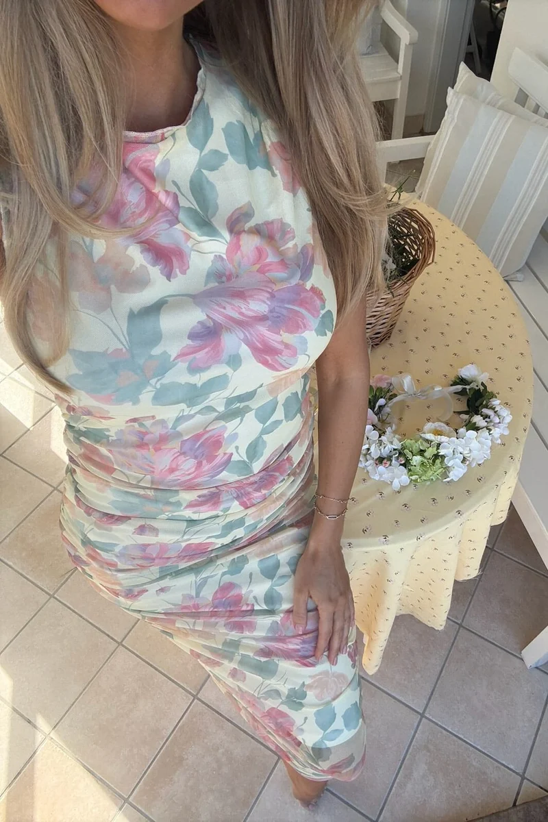 BYIC - Miraic Mesh Dress A23631 - Pastel Garden