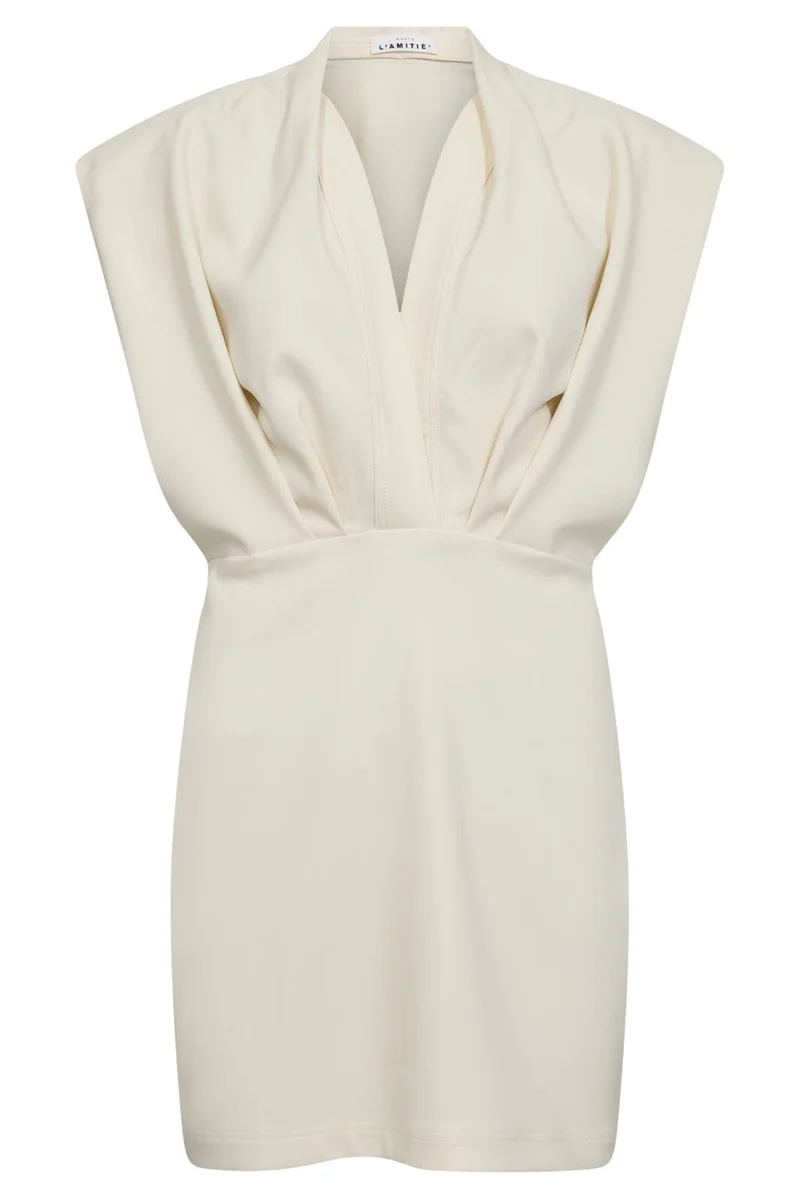 Haute L'Amitié - L'Egance Crop Drape Dress HL10040 - Pearl