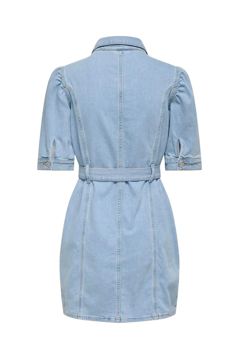 Only - Onlvibbe Ss Belt Dress Akm - 4995540 Light Blue Denim