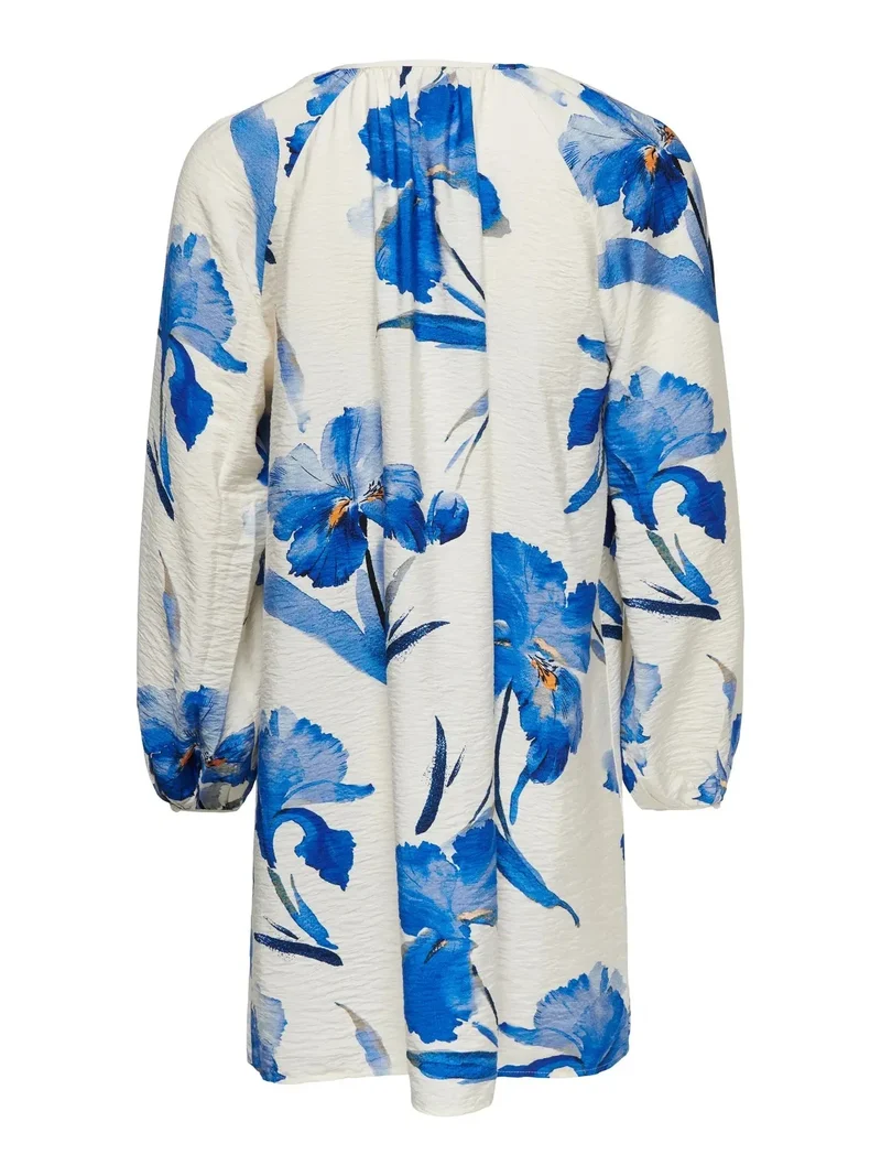 Only - Onlhyaci L/S String Short Dress - 4995378 Bright White Big Blue