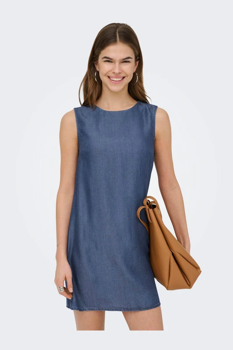 Only - Onlcharis Life Sl Short Dress Cc - 4977086 Dark Blue Denim