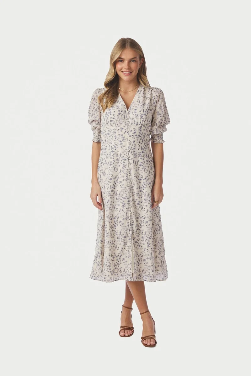 Neo Noir - Valley Structure Flower Dress 167925 - 121 - Off White