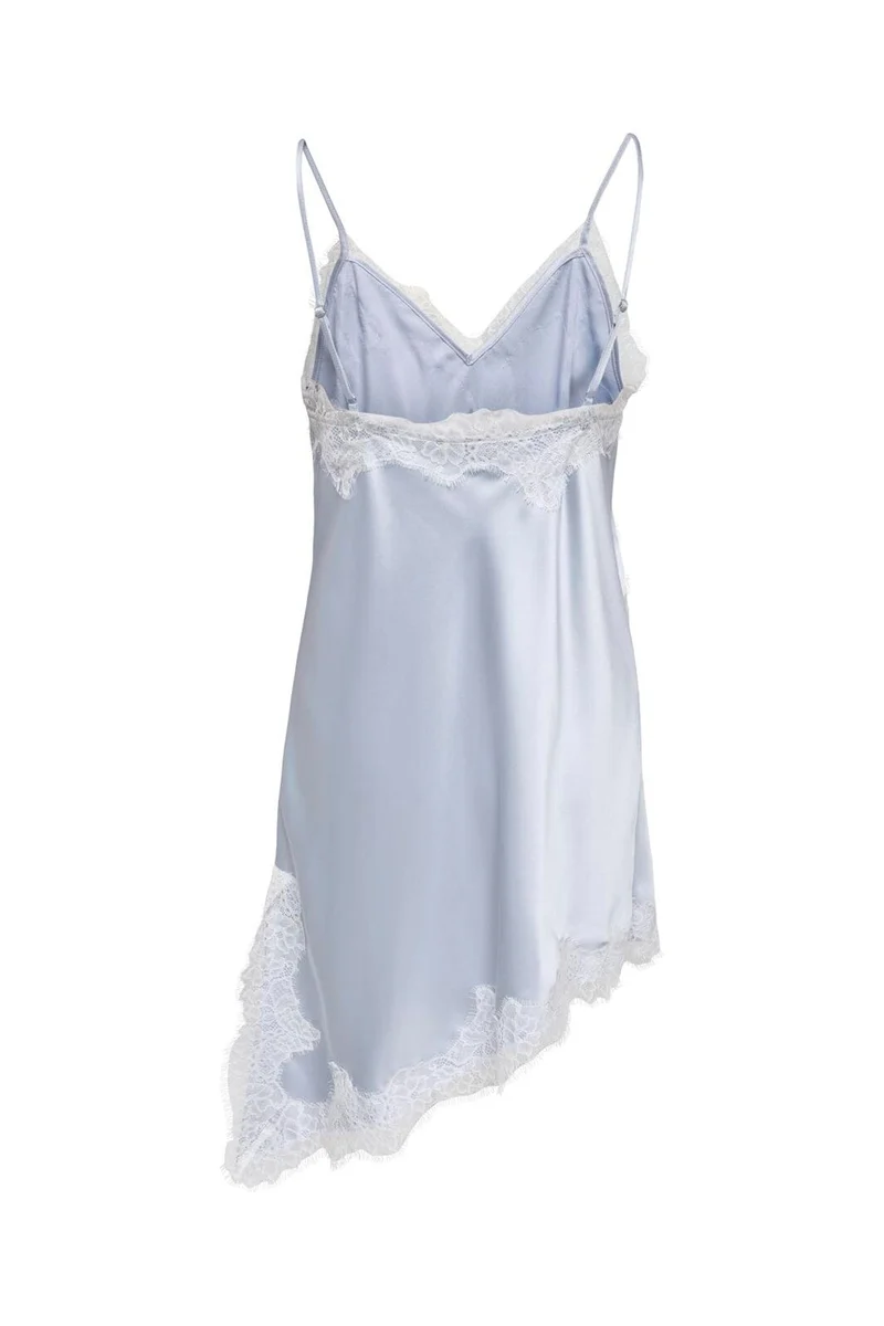 Only - Onlbella Slanted Satin Lace Dress - 5121485 Niagara Mist White Lace