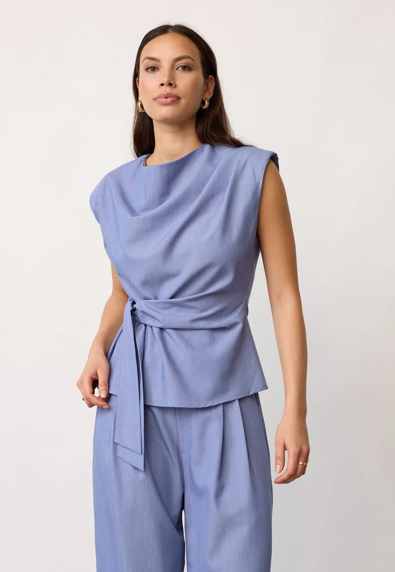 Co´Couture - Tennycc Pleat Top 45198 - 552 - Denim Blue