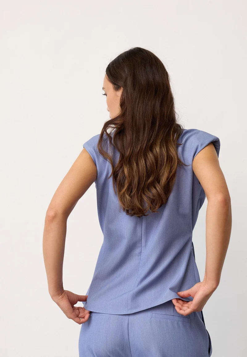 Co´Couture - Tennycc Pleat Top 45198 - 552 - Denim Blue