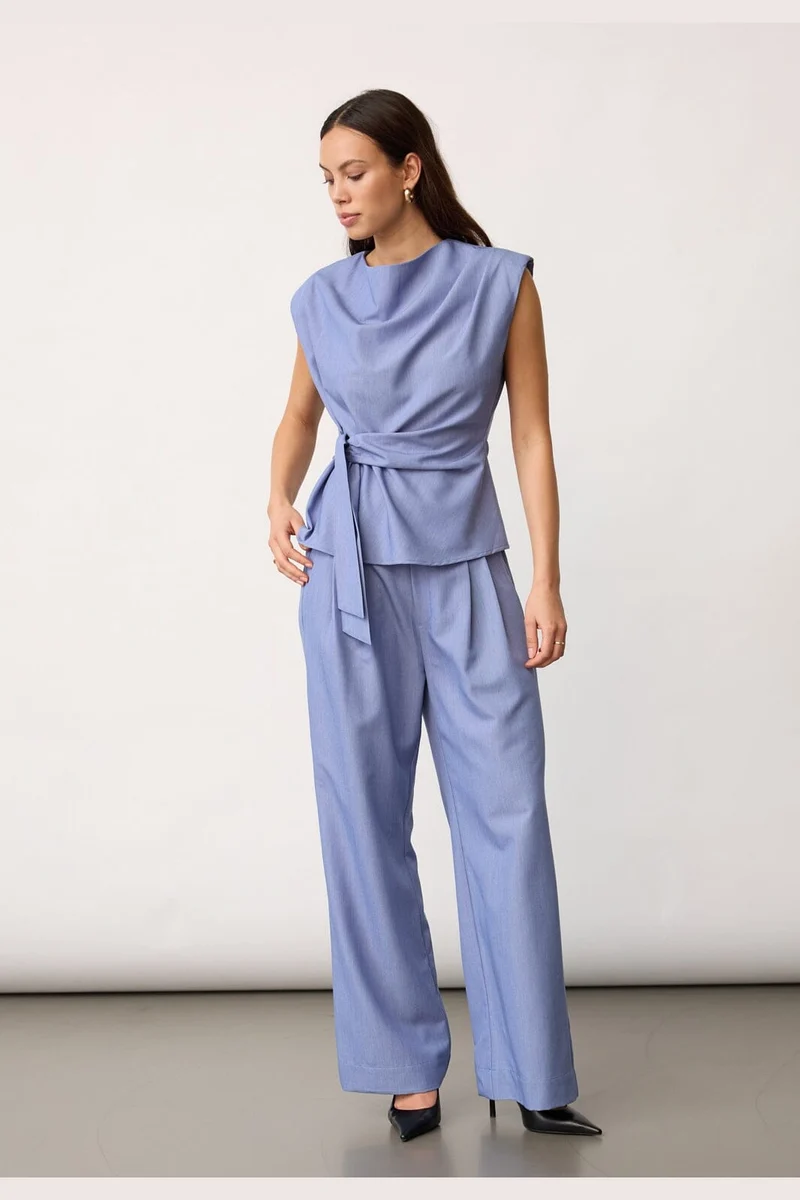 Co´Couture - Tennycc Pleat Top 45198 - 552 - Denim Blue