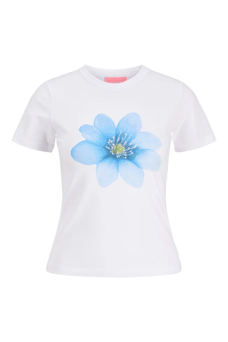 Jjxx - Jxgigi Str Ss Print Tee - 4980058 Bright White Blue Flower