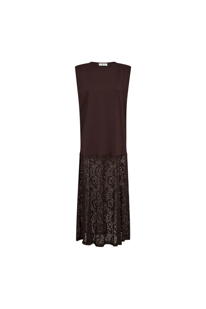 Haute L'Amitié - Summer Lace Tee Dress HL10535 - Mocca