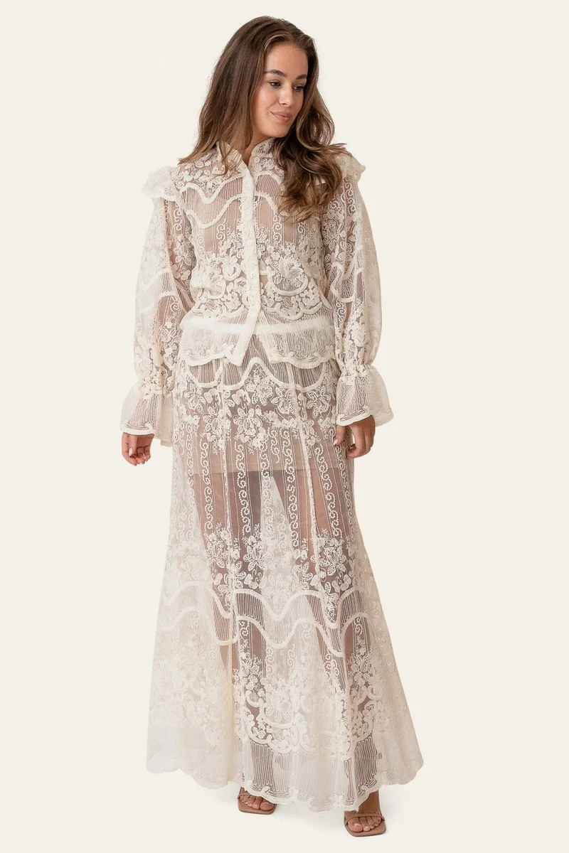 BYIC - Ellinoric Lace Maxi Skirt 2565 - Off White