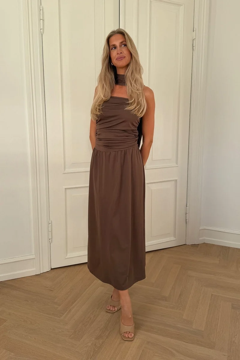 BYIC - Astridic Long Dress A25125 - Dark Brown