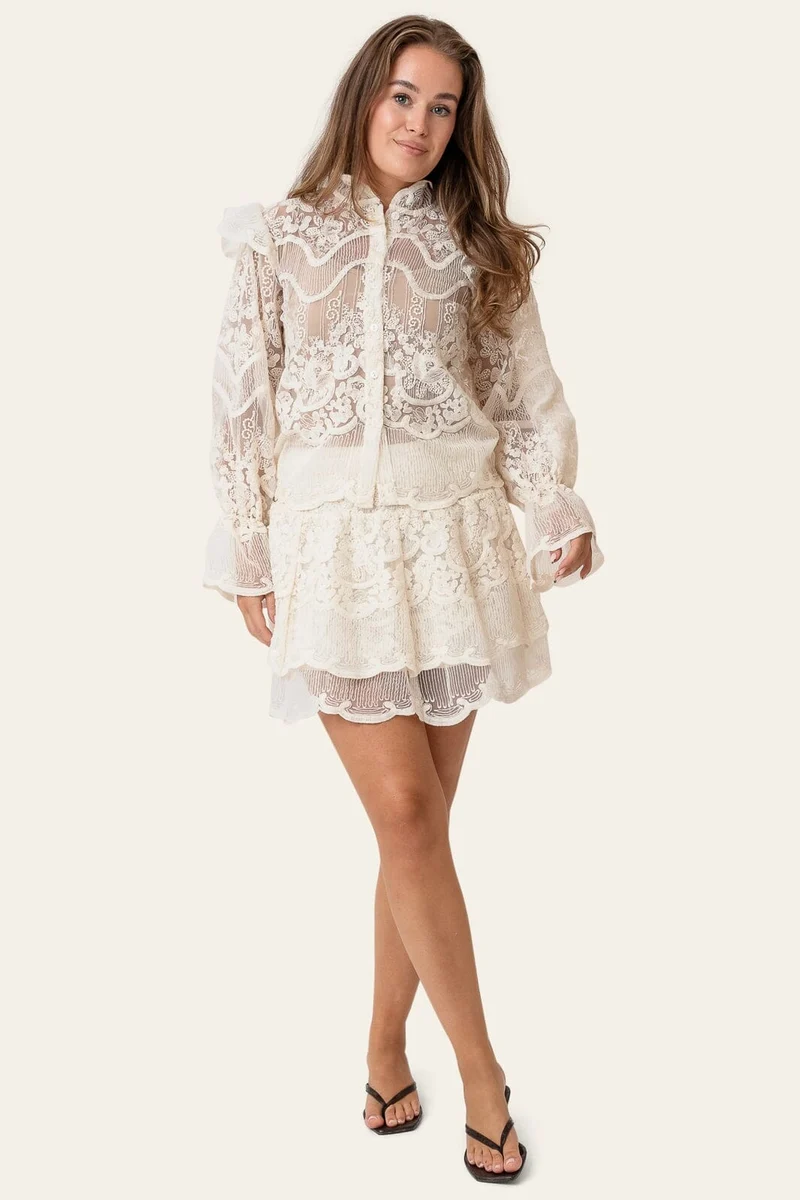 BYIC - Ellinoraic Lace Mini Skirt 2626 - Off White