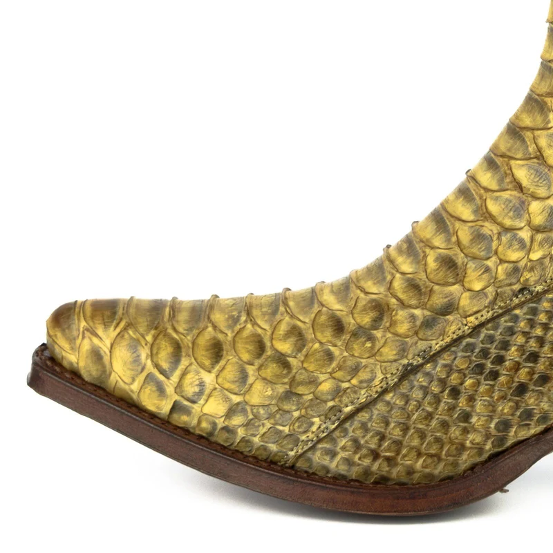 Urban Stiefeletten Damen 2496 Exotisches Leder Dunkelgelb