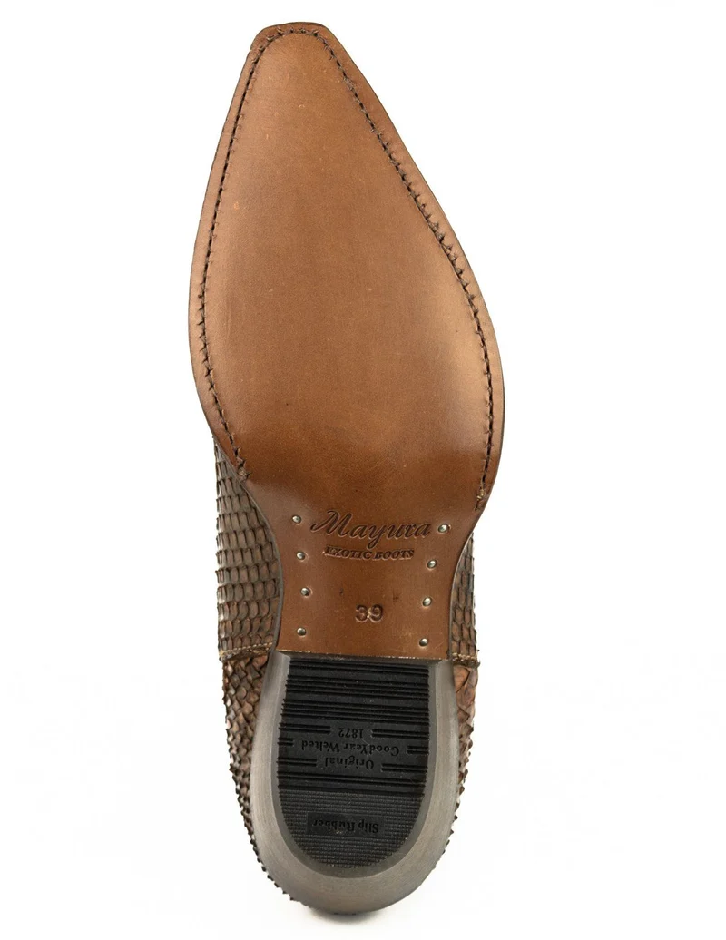 Damen Urban Stiefeletten 2496 Exotisches Leder Braun