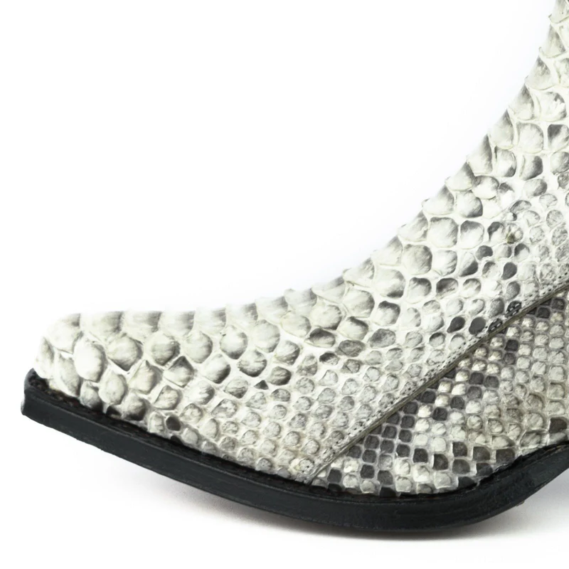 Damen Urban Stiefeletten 2496 Exotisches Leder Weiß