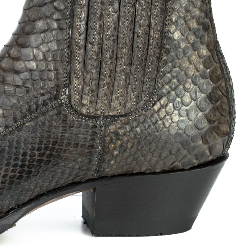 Damen Urban Stiefeletten 2496 Exotisches Leder Dunkelbraun