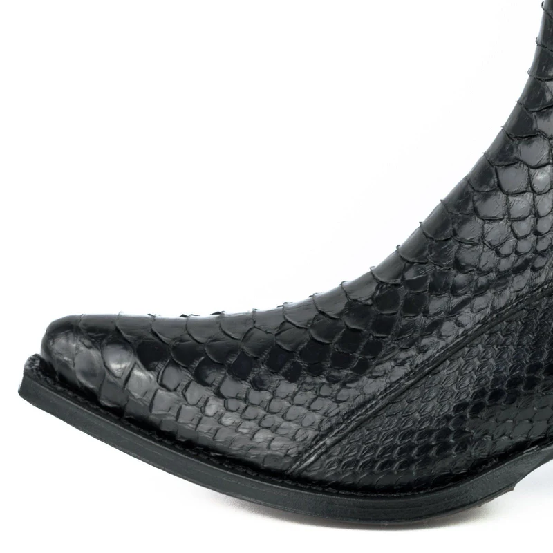 Urban Stiefeletten Damen 2496 Exotisches Leder Schwarz
