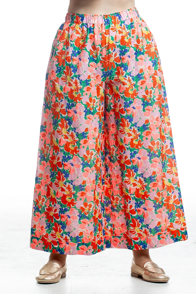 Daniela Gregis Damenhose mit floralem Print in Pink-Grün