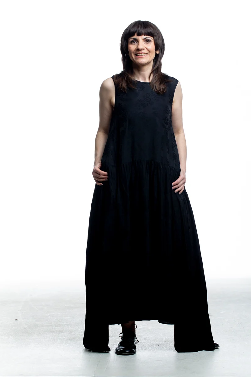 Uma Wang Damen Kleid in Schwarz mit Jacquardstruktur