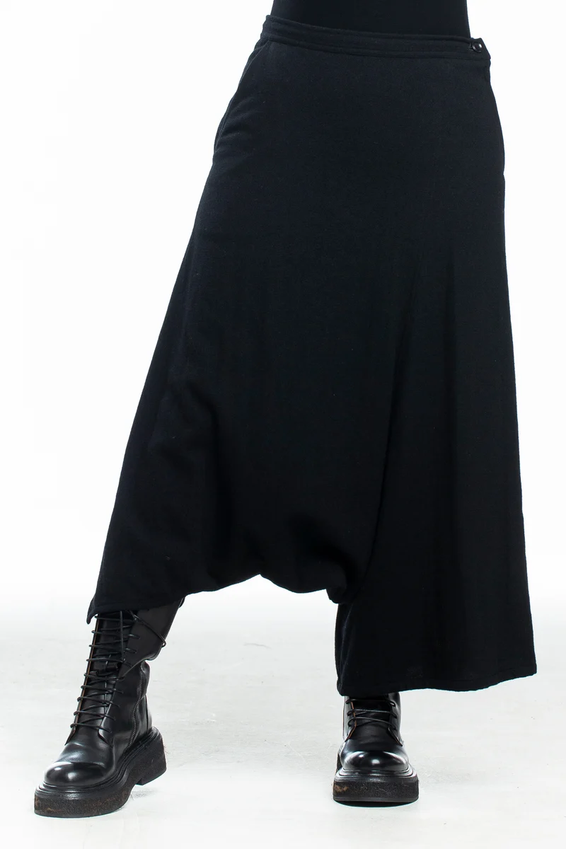 Y´s Yohji Yamamoto Damen Avantgarde Hosenrock lang schwarz