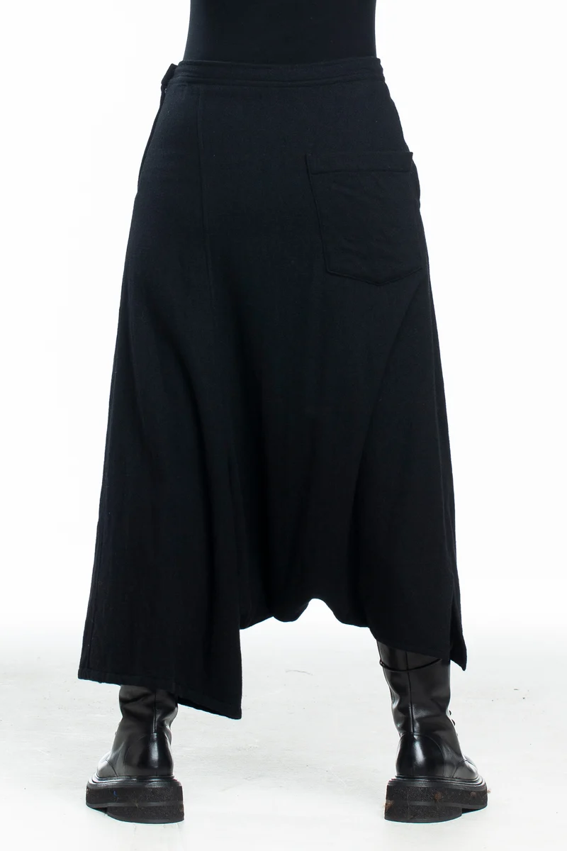 Y´s Yohji Yamamoto Damen Avantgarde Hosenrock lang schwarz