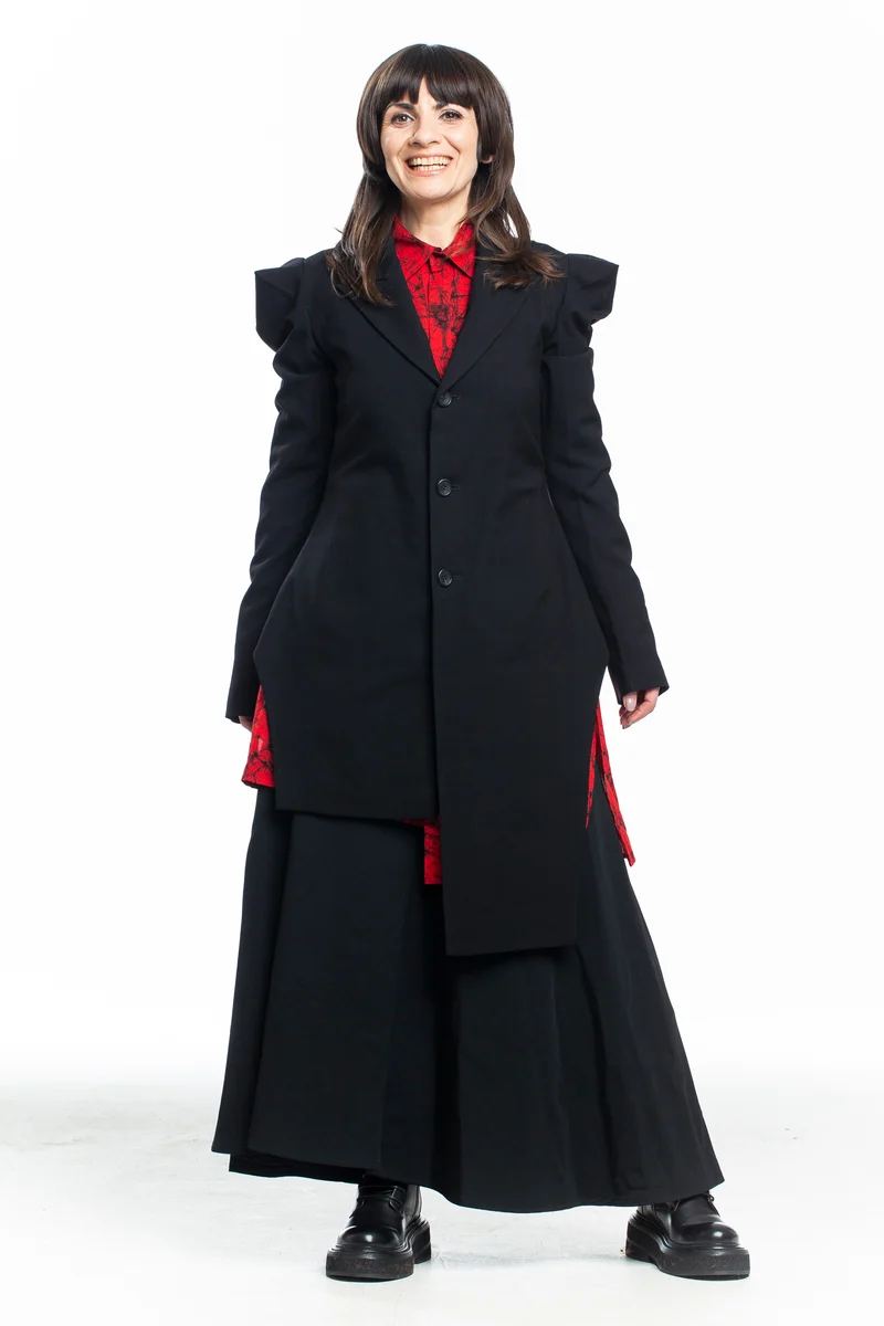 Yohji Yamamoto Damen Avantgarde Blazer Asymmetrisch schwarz