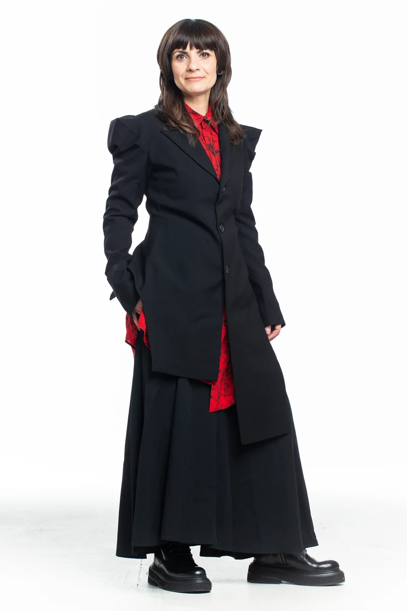 Yohji Yamamoto Damen Avantgarde Blazer Asymmetrisch schwarz