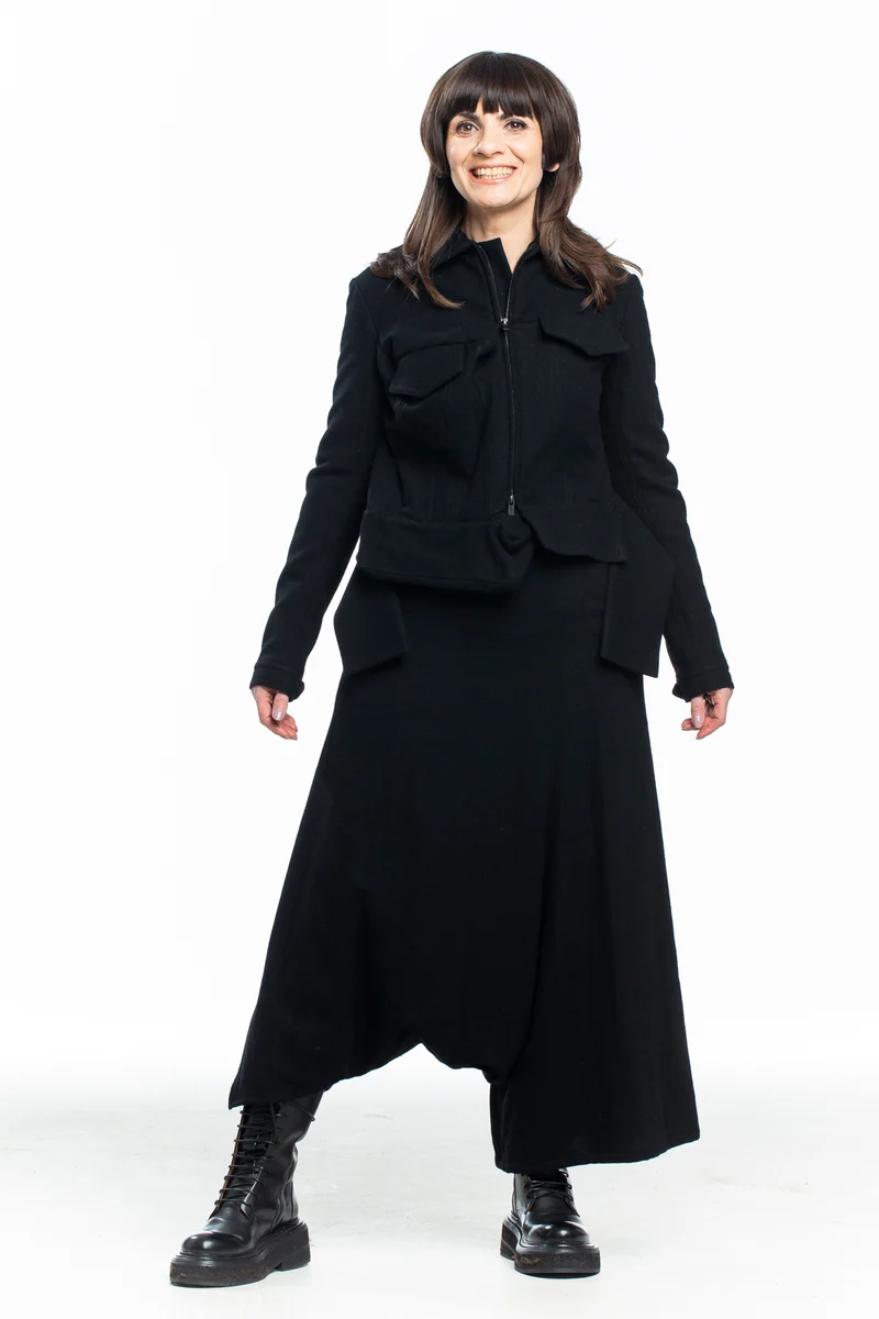Yohji Yamamoto Damen Avantgarde Biker Jacke schwarz