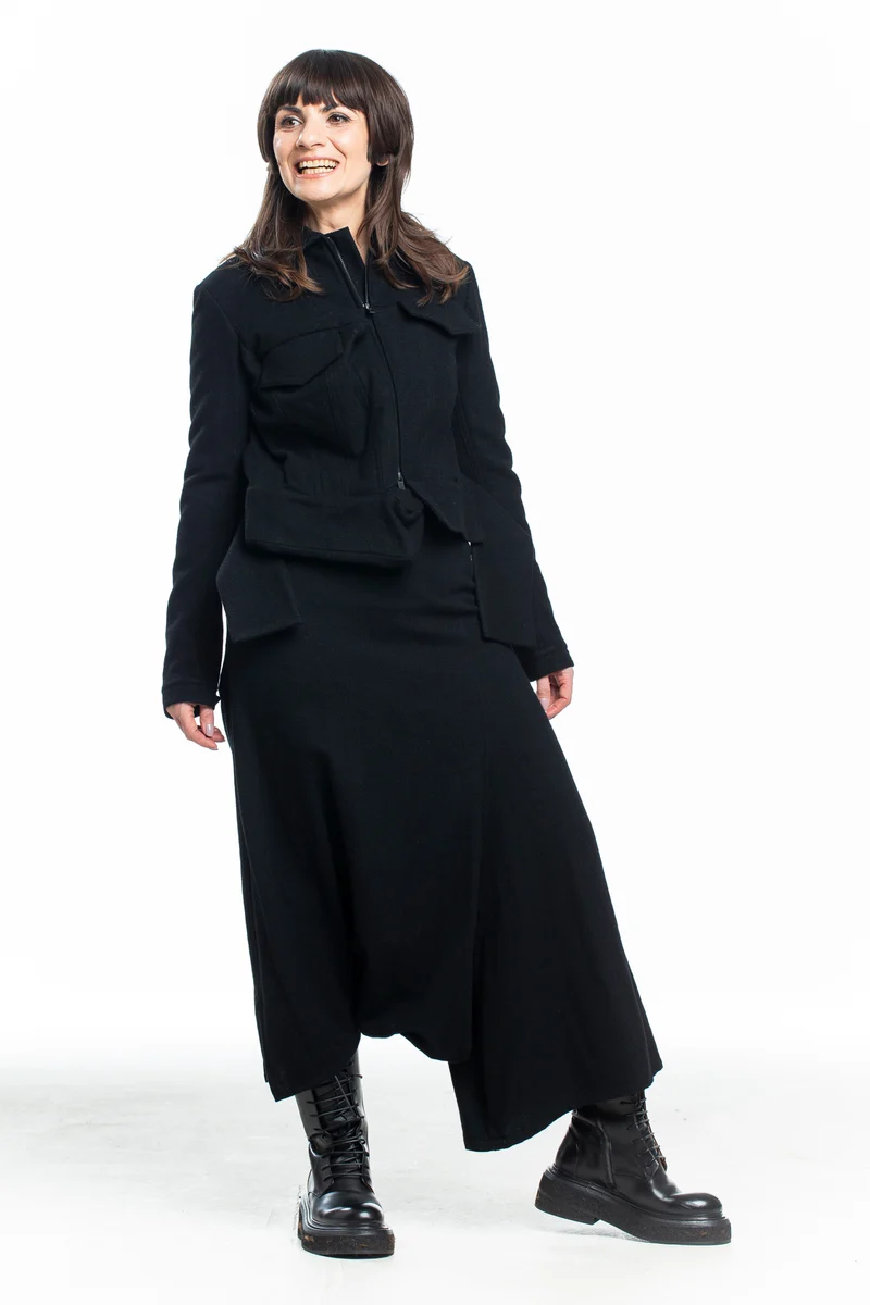 Yohji Yamamoto Damen Avantgarde Biker Jacke schwarz