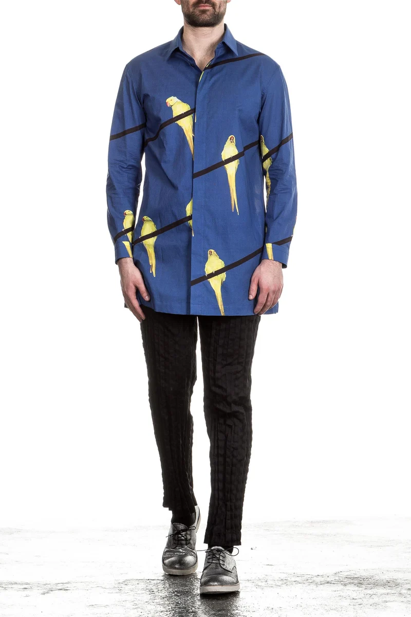 ISSEY MIYAKE Herren Hemd blau