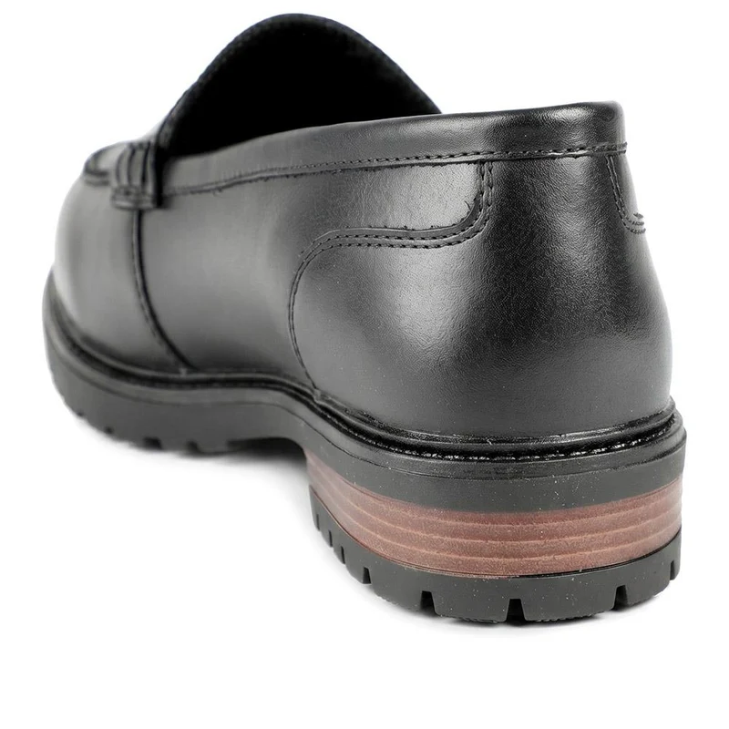 Tabina Tasselled Leather Heeled Loafers - TABINA / 329 426 - Black Leather